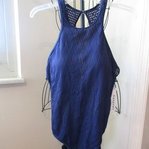 New Navy Blue Swim Suit One Piece Size 12